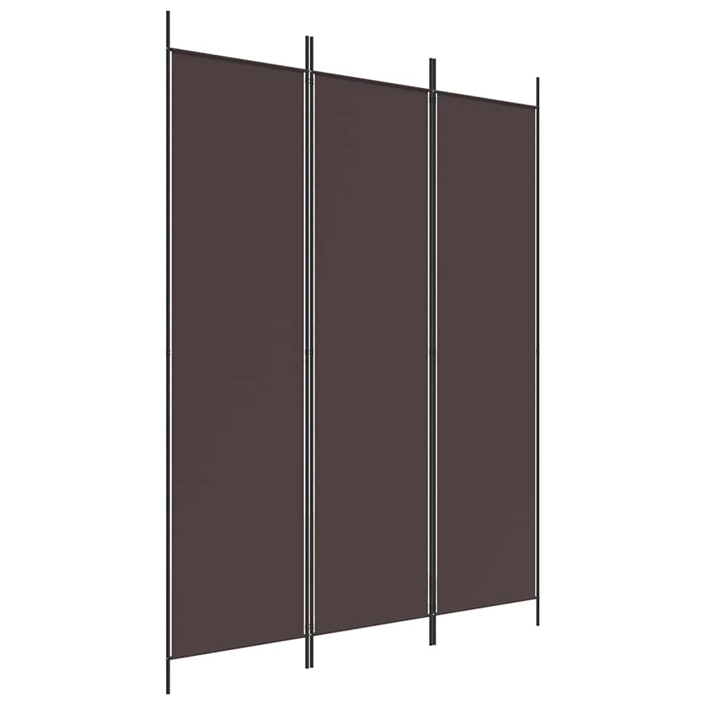 3-tlg. Paravent Braun 150x200 cm Stoff