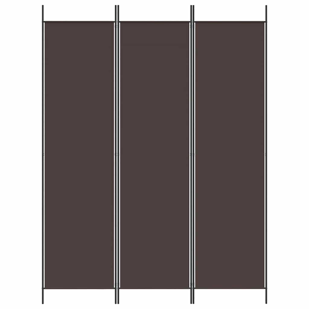 3-tlg. Paravent Braun 150x200 cm Stoff