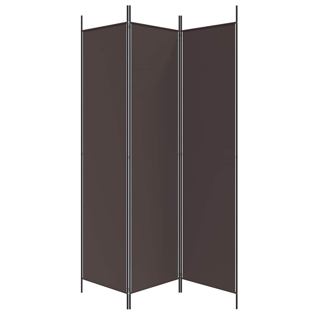 3-tlg. Paravent Braun 150x200 cm Stoff