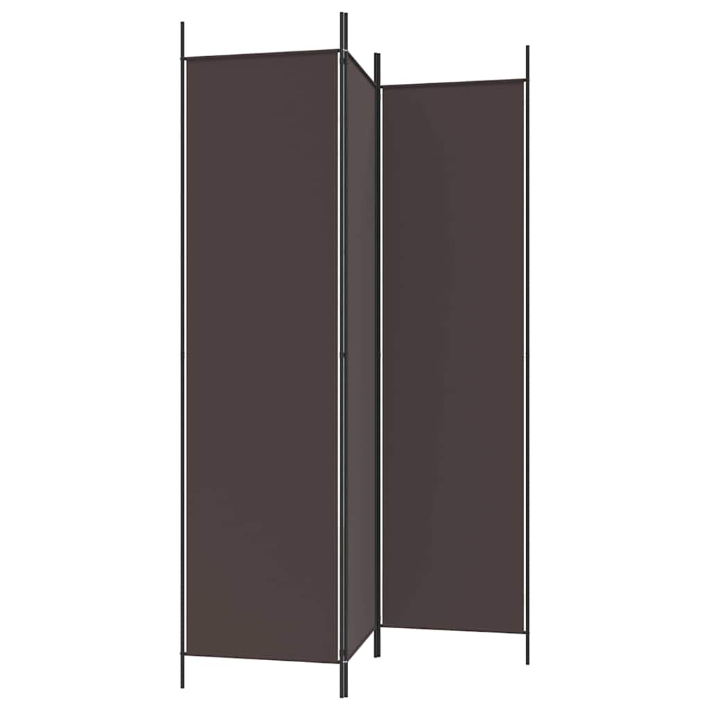 3-tlg. Paravent Braun 150x200 cm Stoff