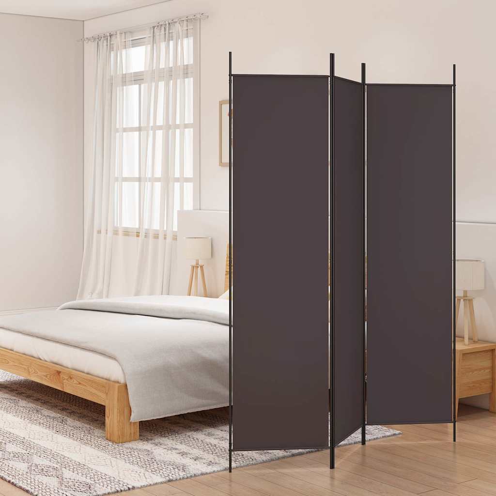 3-tlg. Paravent Braun 150x200 cm Stoff