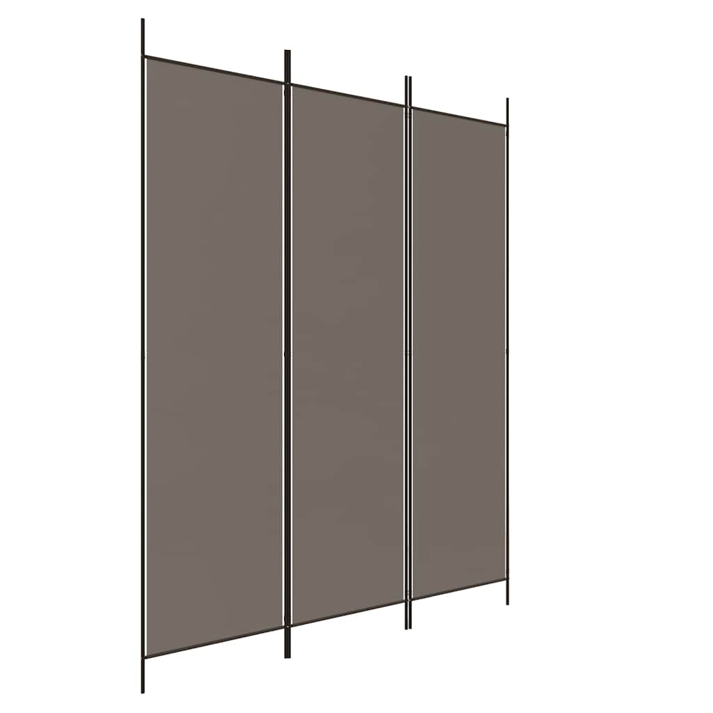 3-tlg. Paravent Anthrazit 150x200 cm Stoff