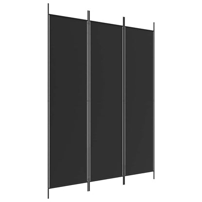 3-tlg. Paravent Schwarz 150x200 cm Stoff
