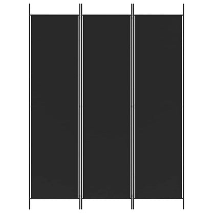 3-tlg. Paravent Schwarz 150x200 cm Stoff