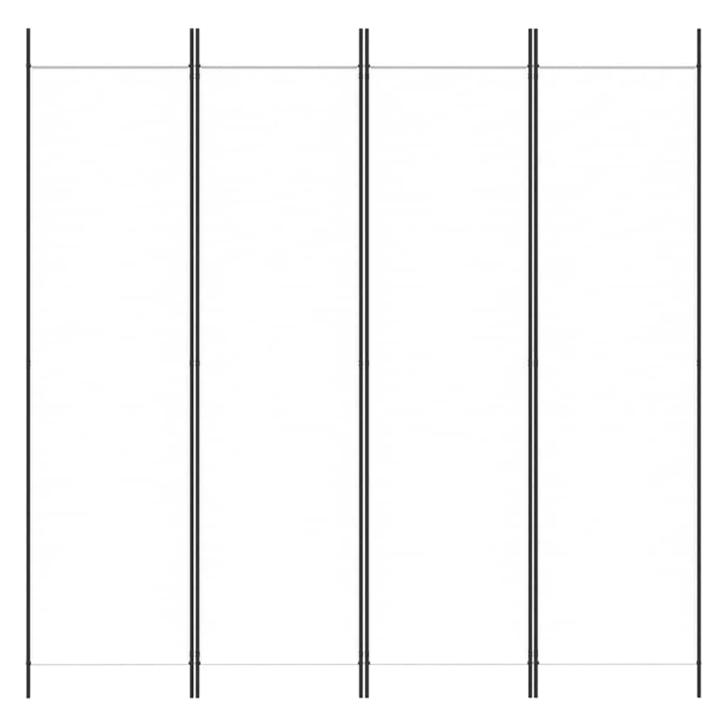 4-tlg. Paravent Weiß 200x200 cm Stoff