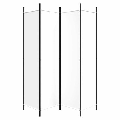 4-tlg. Paravent Weiß 200x200 cm Stoff