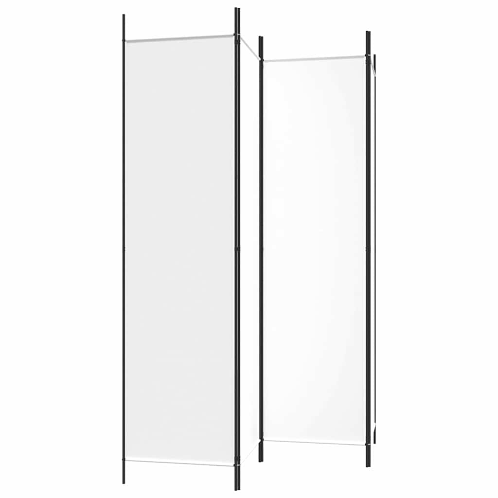 4-tlg. Paravent Weiß 200x200 cm Stoff