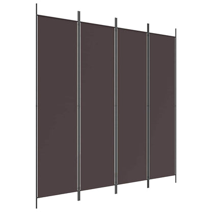4-tlg. Paravent Braun 200x200 cm Stoff