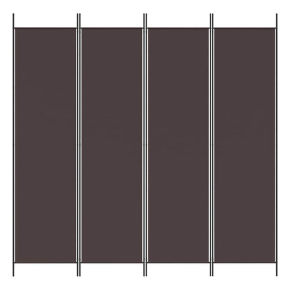 4-tlg. Paravent Braun 200x200 cm Stoff