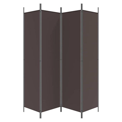 4-tlg. Paravent Braun 200x200 cm Stoff