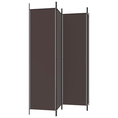 4-tlg. Paravent Braun 200x200 cm Stoff
