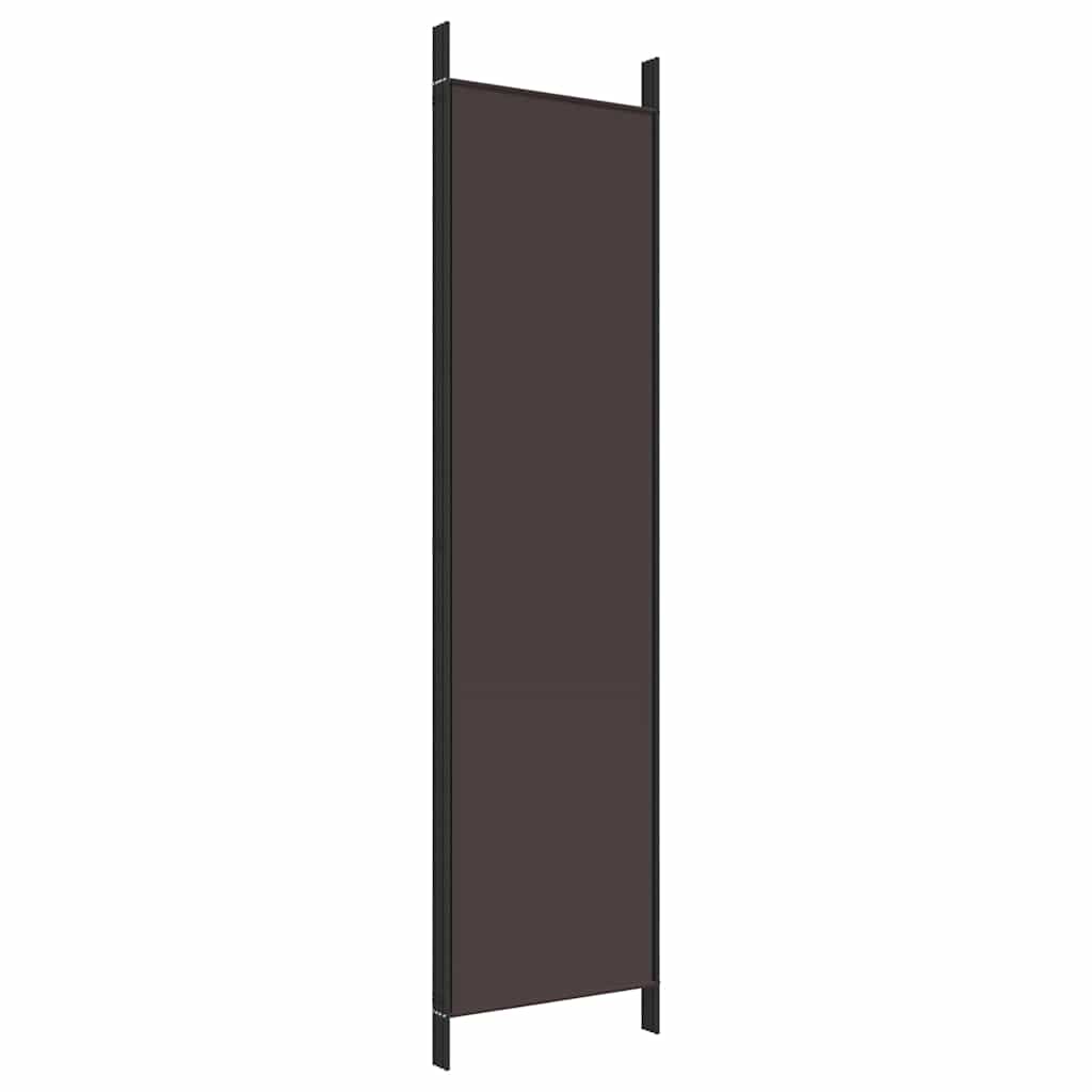 4-tlg. Paravent Braun 200x200 cm Stoff