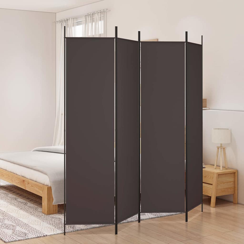 4-tlg. Paravent Braun 200x200 cm Stoff