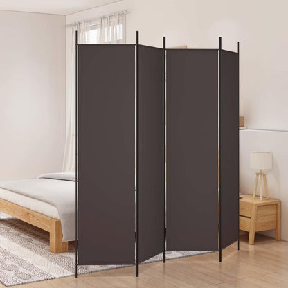 4-tlg. Paravent Braun 200x200 cm Stoff