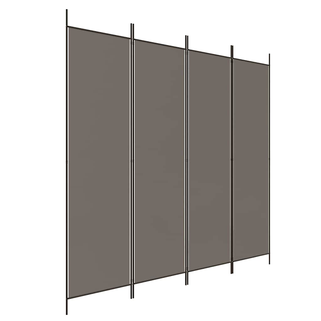 4-tlg. Paravent Anthrazit 200x200 cm Stoff