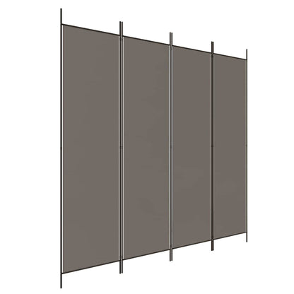 4-tlg. Paravent Anthrazit 200x200 cm Stoff