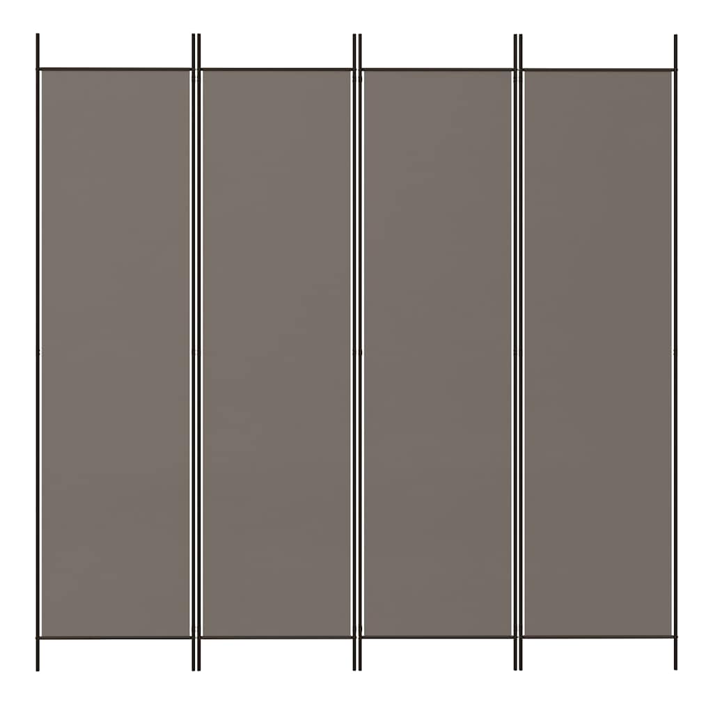 4-tlg. Paravent Anthrazit 200x200 cm Stoff