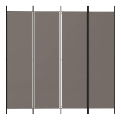 4-tlg. Paravent Anthrazit 200x200 cm Stoff