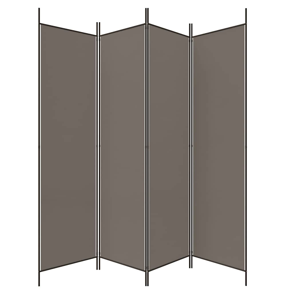 4-tlg. Paravent Anthrazit 200x200 cm Stoff