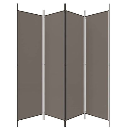 4-tlg. Paravent Anthrazit 200x200 cm Stoff