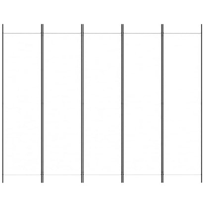 5-tlg. Paravent Weiß 250x200 cm Stoff