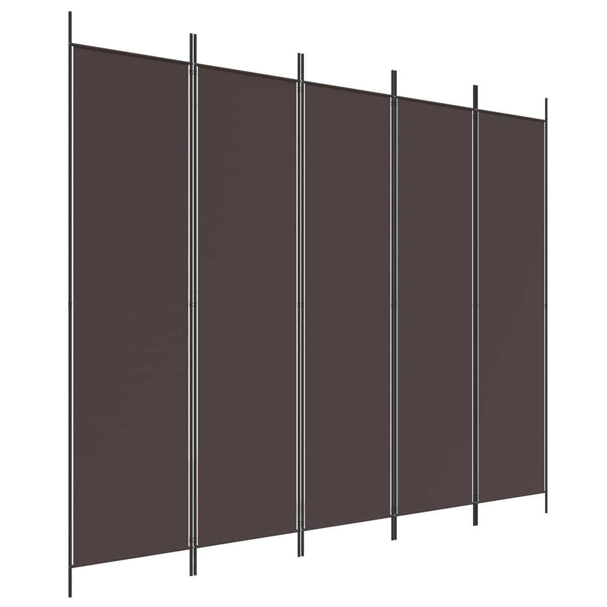 5-tlg. Paravent Braun 250x200 cm Stoff