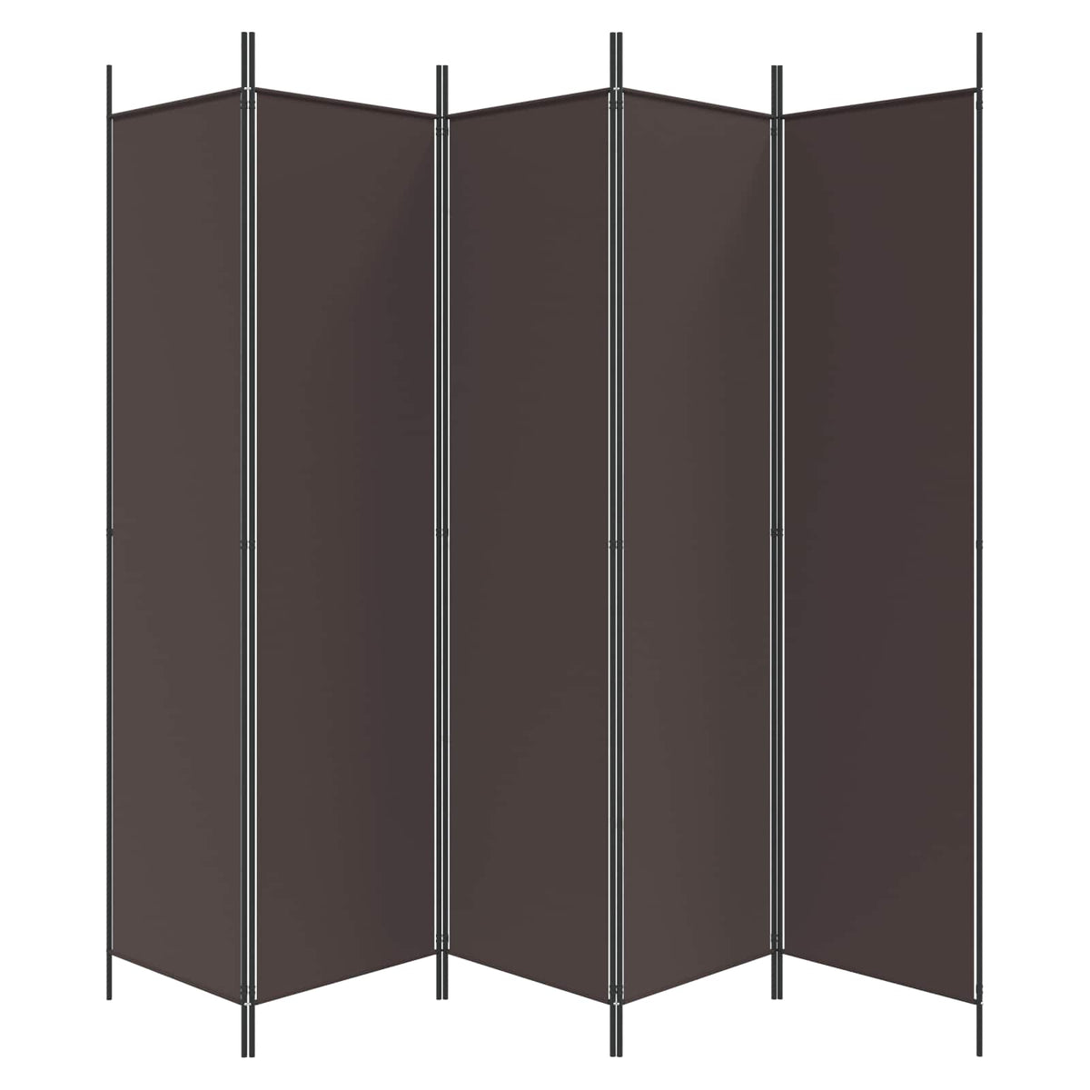 5-tlg. Paravent Braun 250x200 cm Stoff