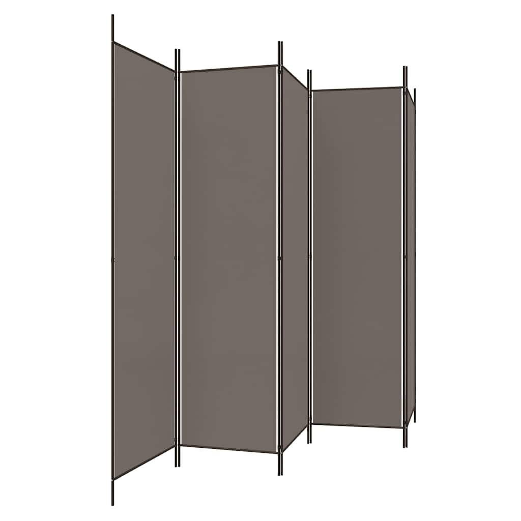 5-tlg. Paravent Anthrazit 250x200 cm Stoff