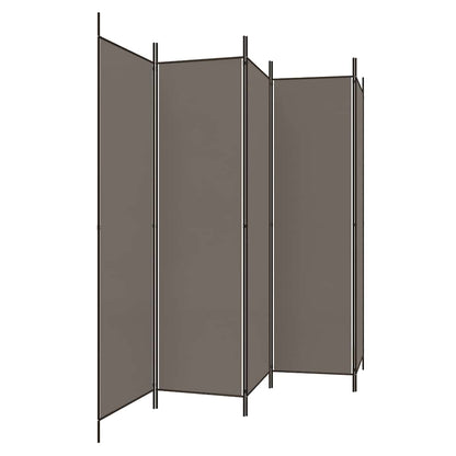 5-tlg. Paravent Anthrazit 250x200 cm Stoff