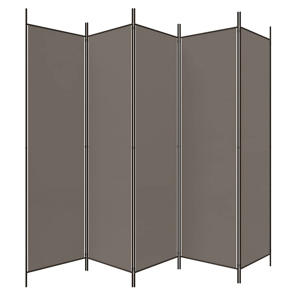 5-tlg. Paravent Anthrazit 250x200 cm Stoff