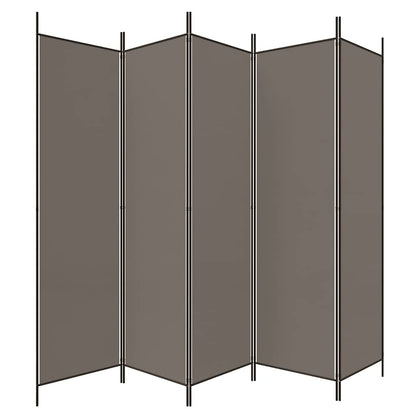 5-tlg. Paravent Anthrazit 250x200 cm Stoff
