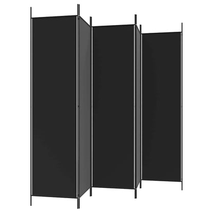 5-tlg. Paravent Schwarz 250x200 cm Stoff