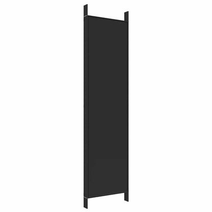 5-tlg. Paravent Schwarz 250x200 cm Stoff