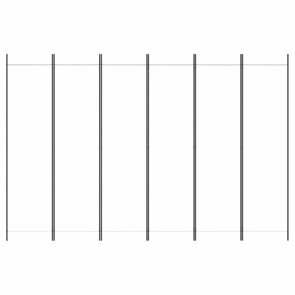 6-tlg. Paravent Weiß 300x200 cm Stoff