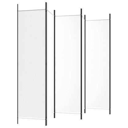 6-tlg. Paravent Weiß 300x200 cm Stoff