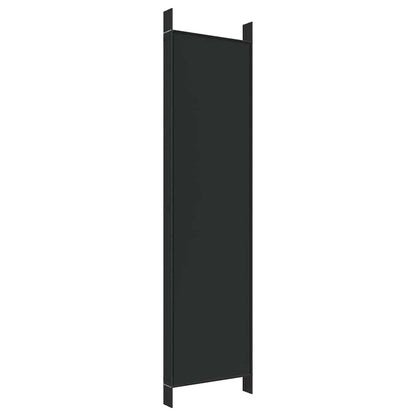 6-tlg. Paravent Schwarz 300x200 cm Stoff