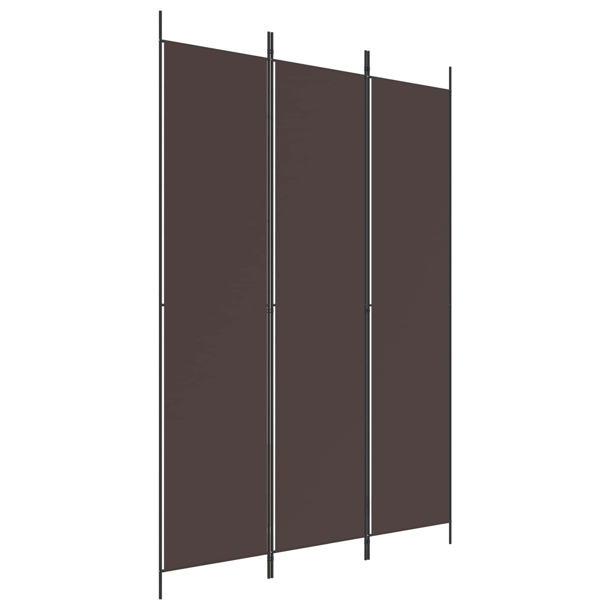 3-tlg. Paravent Braun 150x220 cm Stoff
