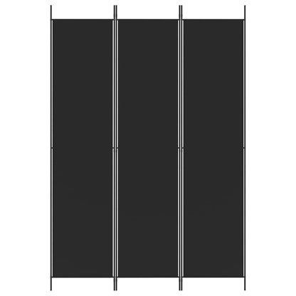 3-tlg. Paravent Schwarz 150x220 cm Stoff