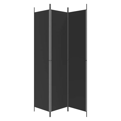 3-tlg. Paravent Schwarz 150x220 cm Stoff