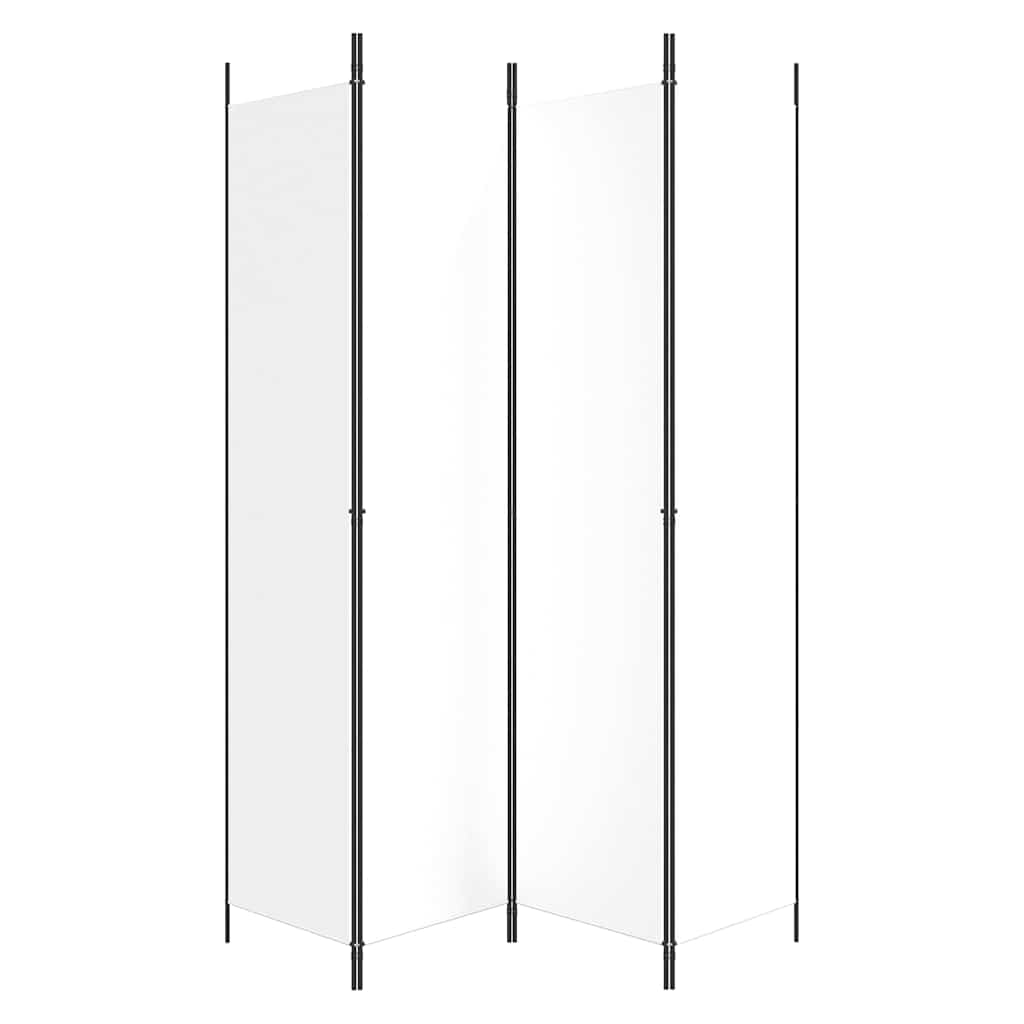 4-tlg. Paravent Weiß 200x220 cm Stoff