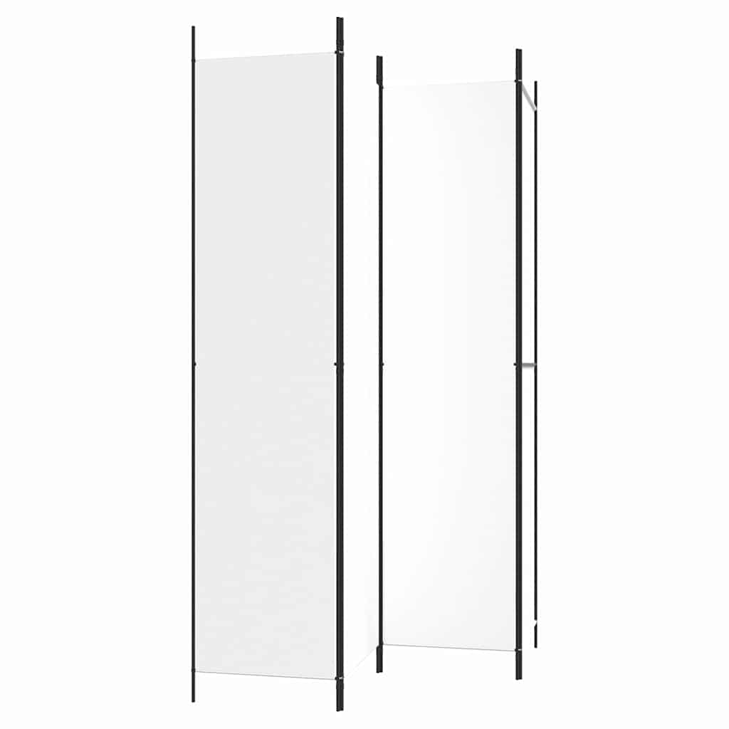 4-tlg. Paravent Weiß 200x220 cm Stoff