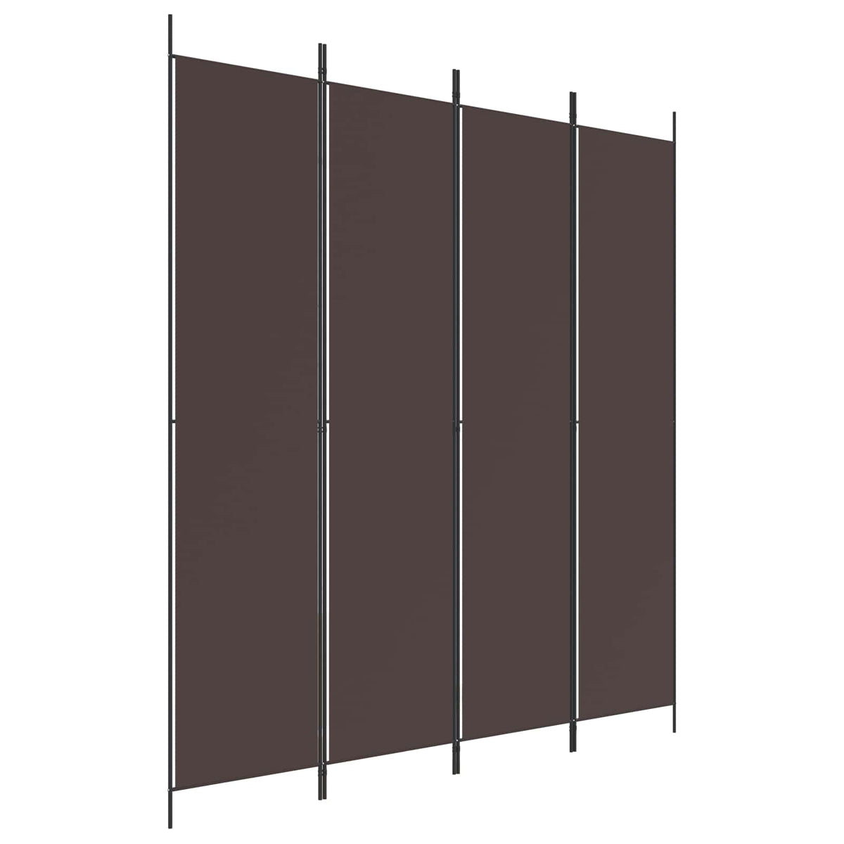 4-tlg. Paravent Braun 200x220 cm Stoff