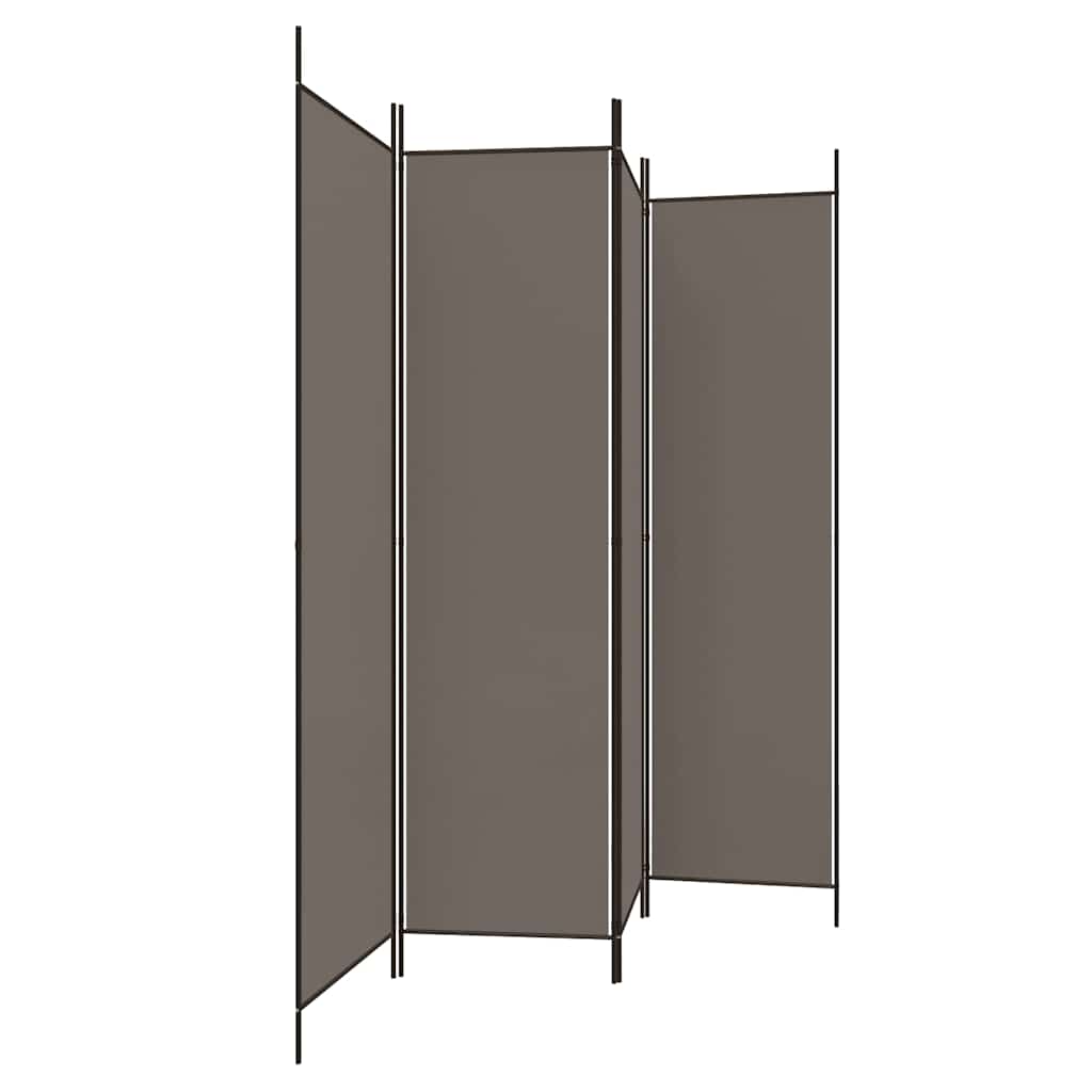 4-tlg. Paravent Anthrazit 200x220 cm Stoff