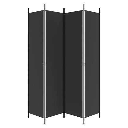 4-tlg. Paravent Schwarz 200x220 cm Stoff
