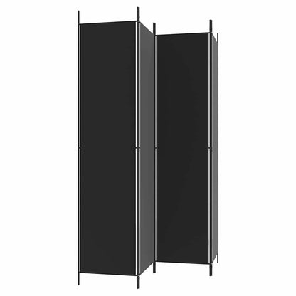 4-tlg. Paravent Schwarz 200x220 cm Stoff