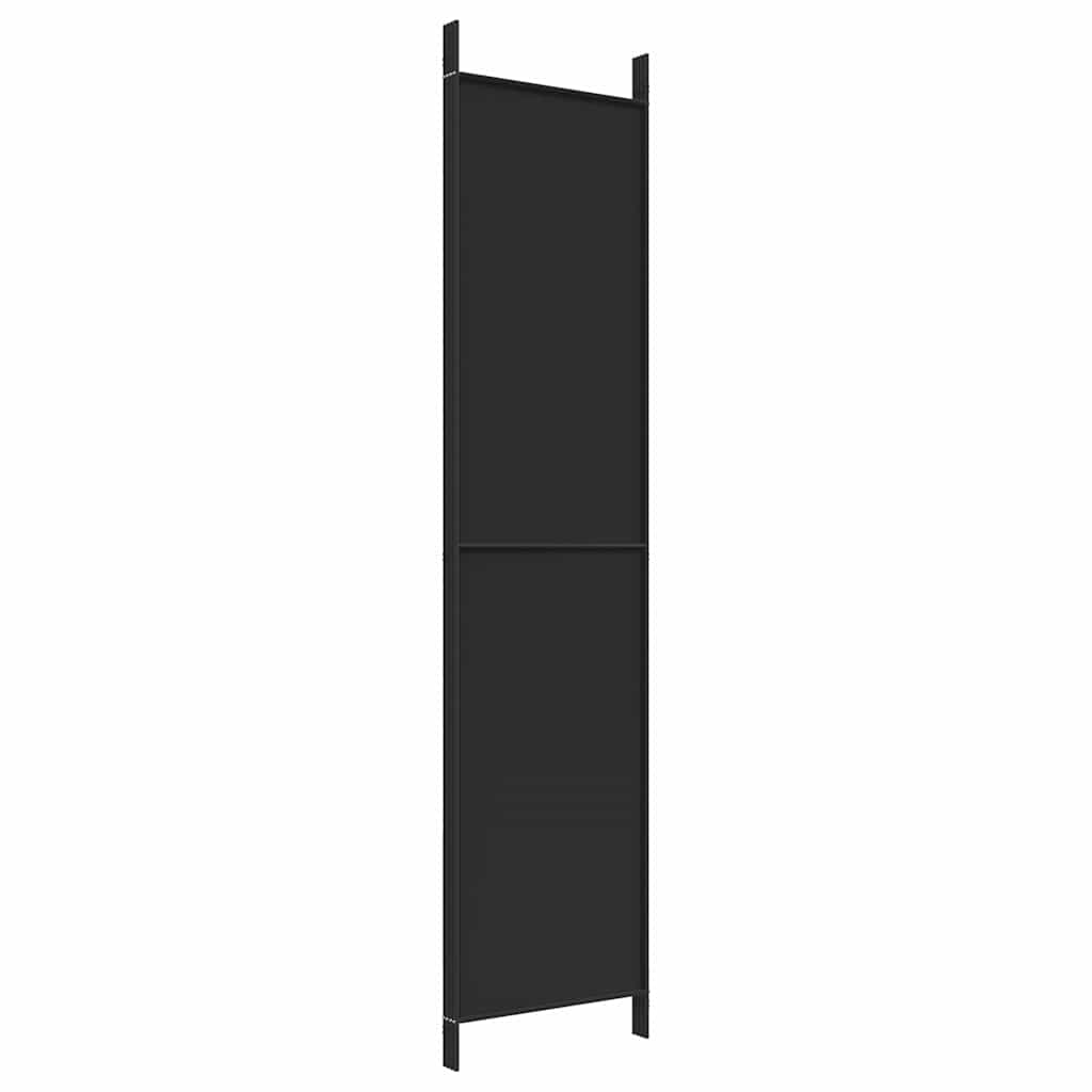 4-tlg. Paravent Schwarz 200x220 cm Stoff