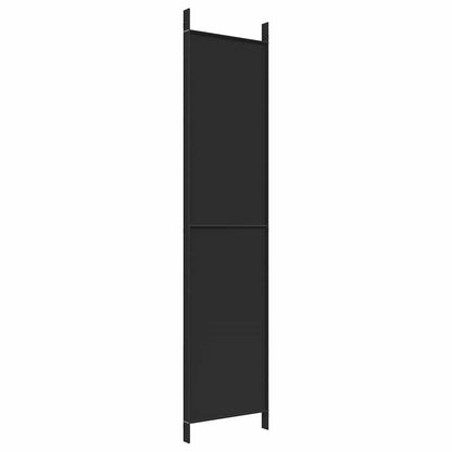 4-tlg. Paravent Schwarz 200x220 cm Stoff