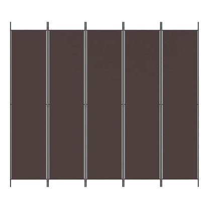 5-tlg. Paravent Braun 250x220 cm Stoff