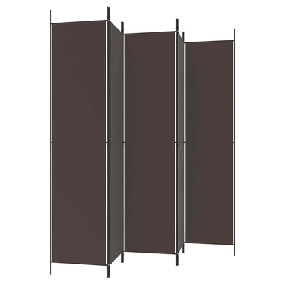 5-tlg. Paravent Braun 250x220 cm Stoff