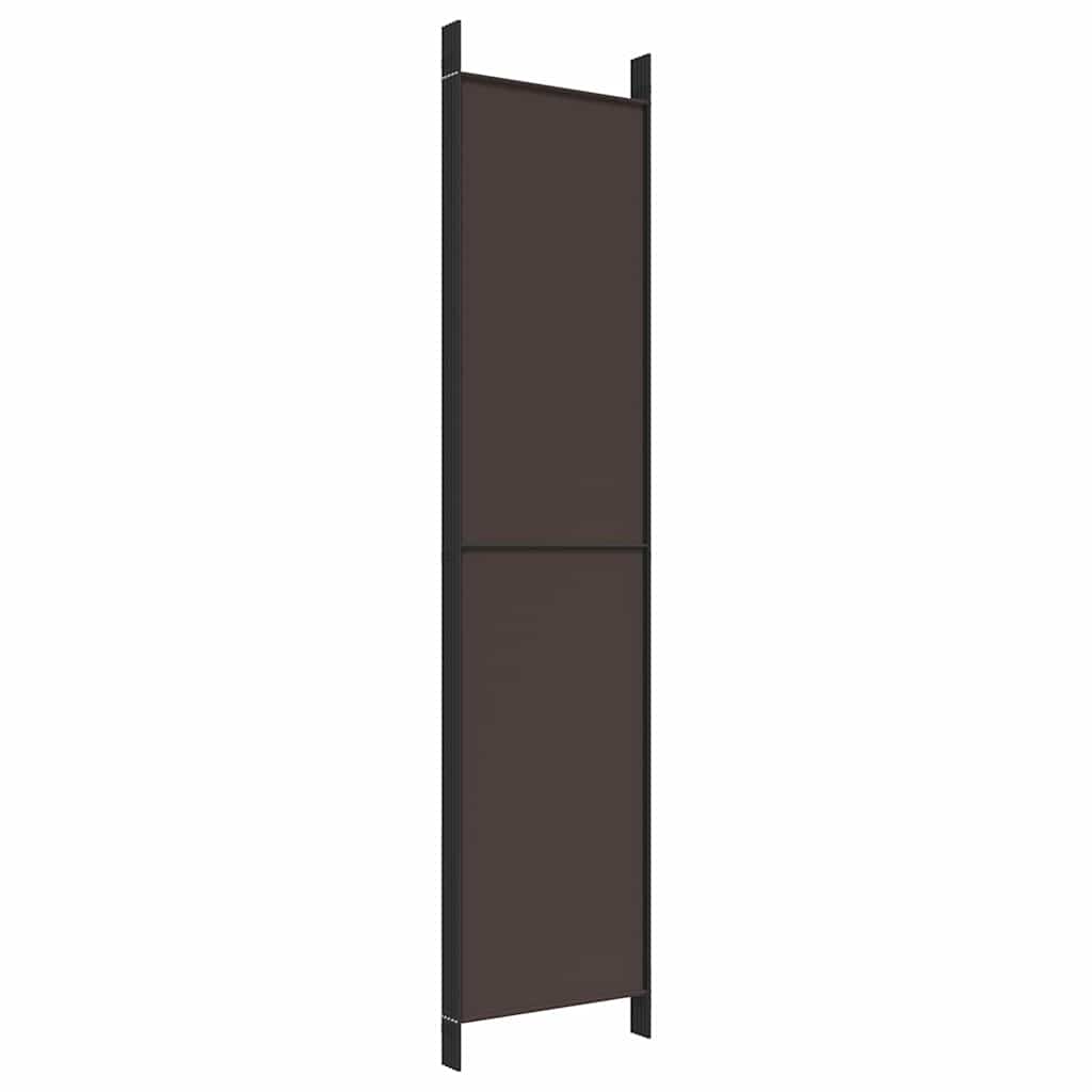 5-tlg. Paravent Braun 250x220 cm Stoff